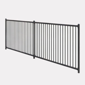 render image of a black metal fence by Axiom Fencing, Balustrades & Gates in Canterbury