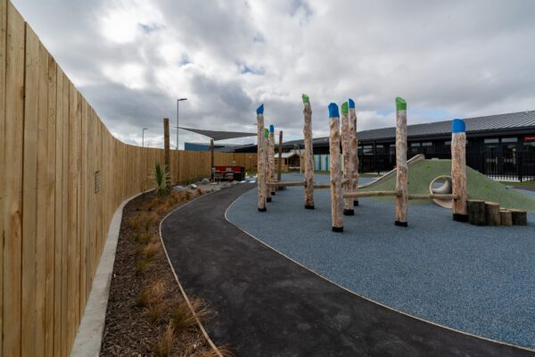 wooden fence panels installed by Axiom Built at Pītau-Allenvale School in Belfast, Christchurch