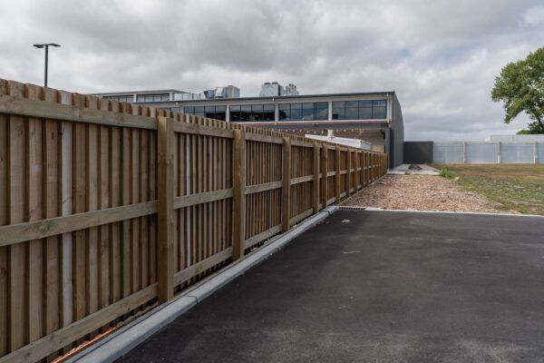 timber wood school fence installed by Axiom Built at local Christchurch school to increase security