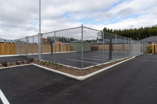 custom chainlink compound fencing and gate installed by Axiom Built at Pītau-Allenvale School in Belfast, Christchurch