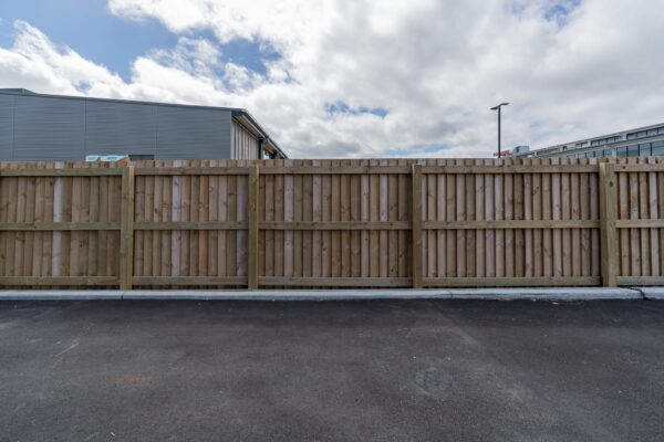 timber wood school fencing installed by Axiom Built at local Christchurch school